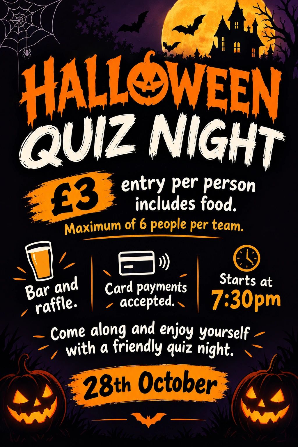 Halloween Quiz Night poster